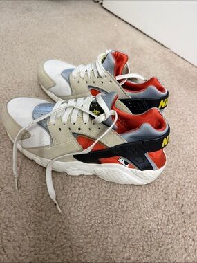 Nike Huarache Sneakers - White, Red, Black, Gray